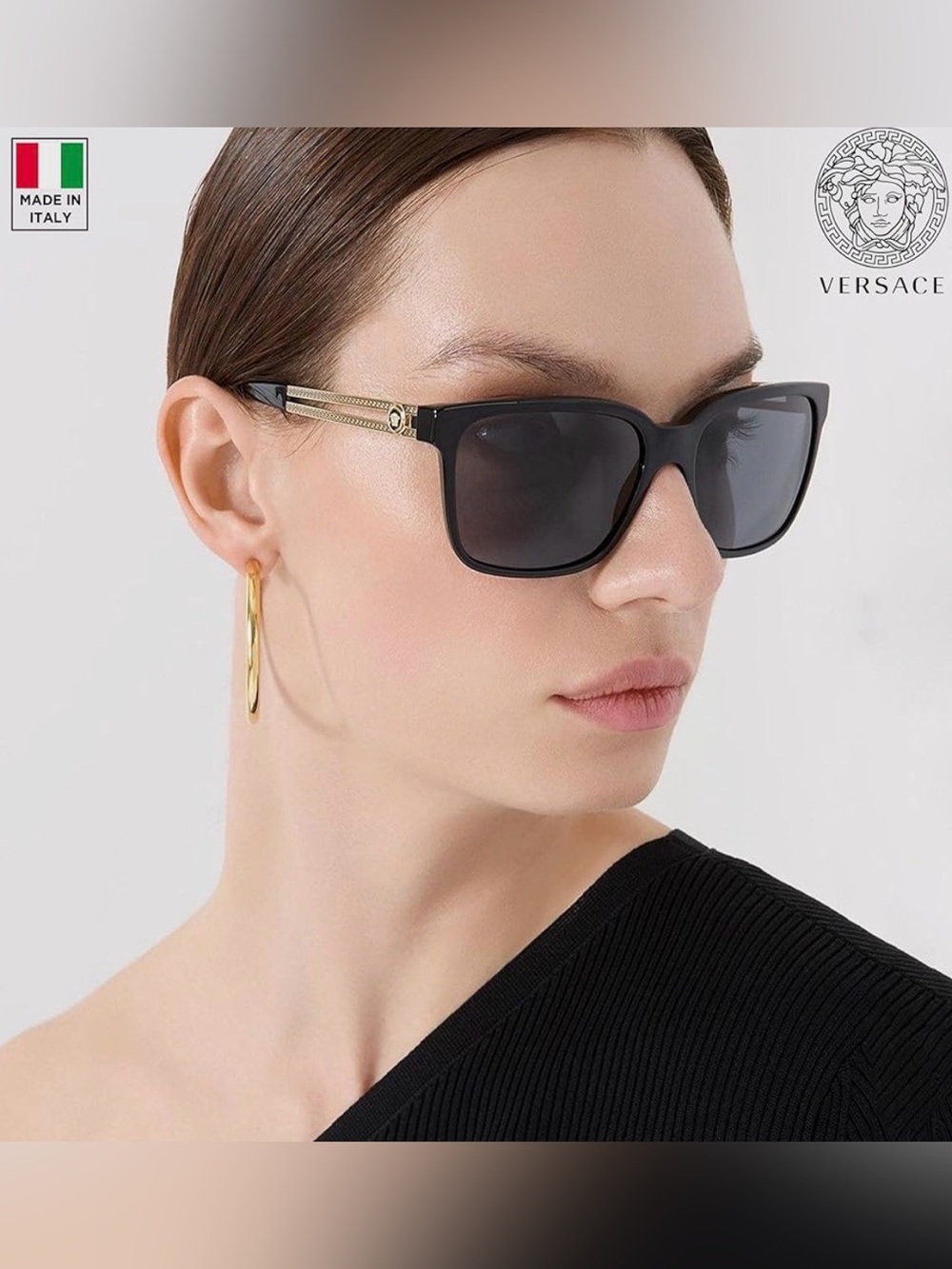 Versace Black Sunglasses with Gold Temples (prescription)